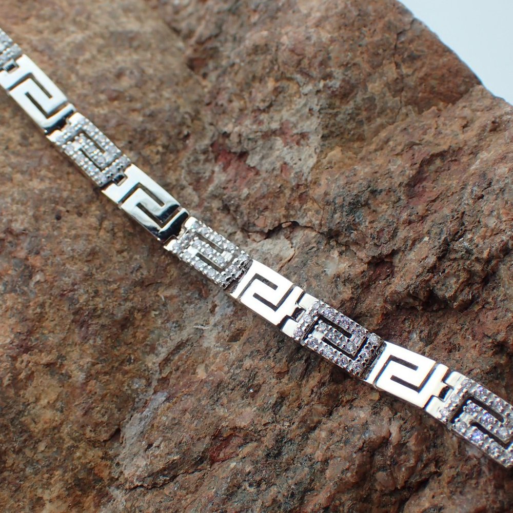 Sterling Silver Bracelet with Sparkling CZ Stones Brand New